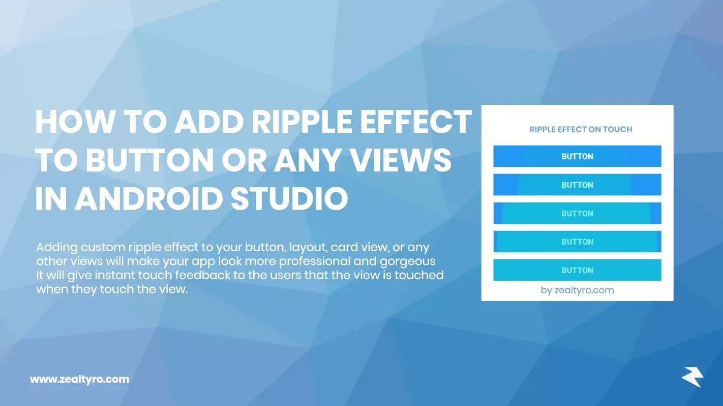 How To Add Ripple Effect/Animation To Button or Any Views in Android Studio