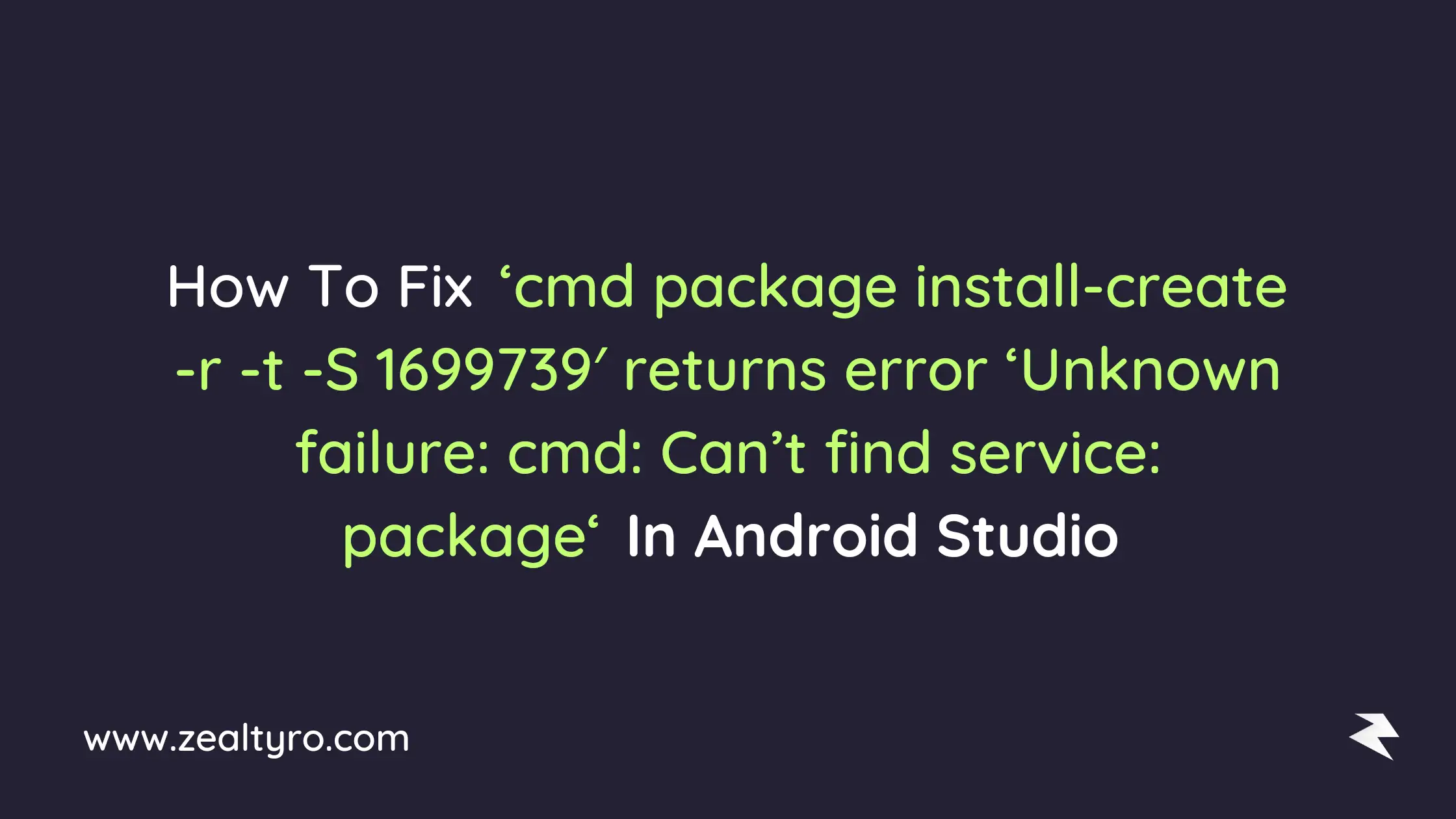 How To Fix ‘Unknown failure: cmd: Can’t find service: package’ Easily in Android Studio