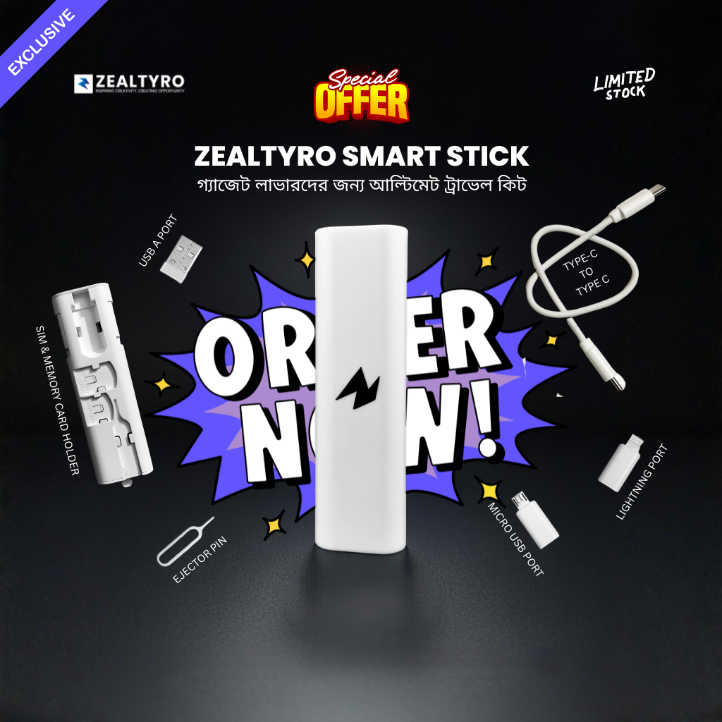 60W 5-in-1 Fast Charging Cable Kit With 480 Mbps Transfer Rate - ZealTyro Smart Stick